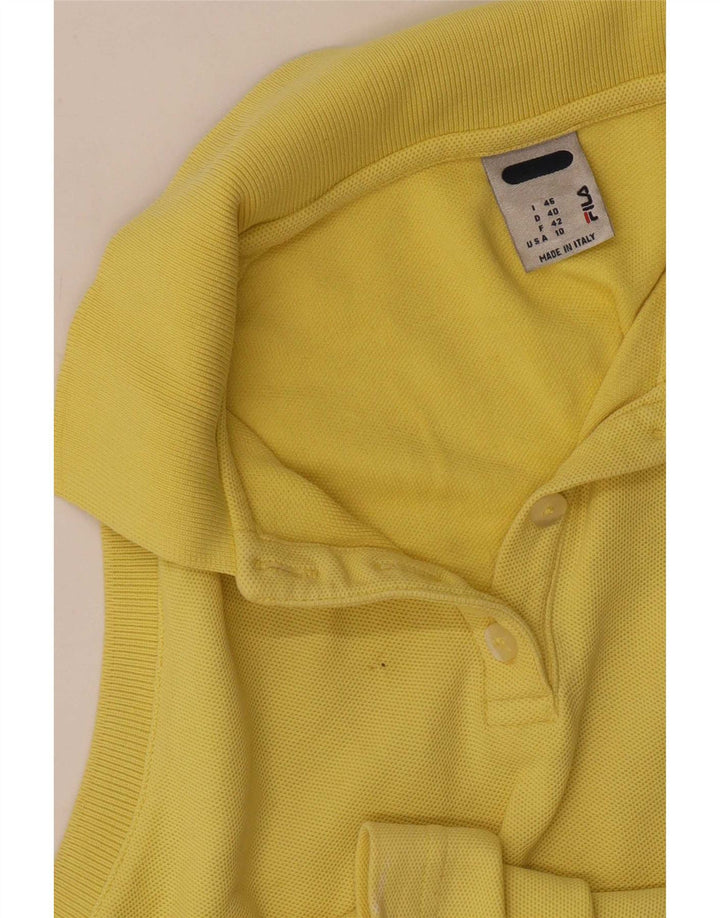 Fila Damen Ärmelloses Poloshirt IT 46 Large Gelb