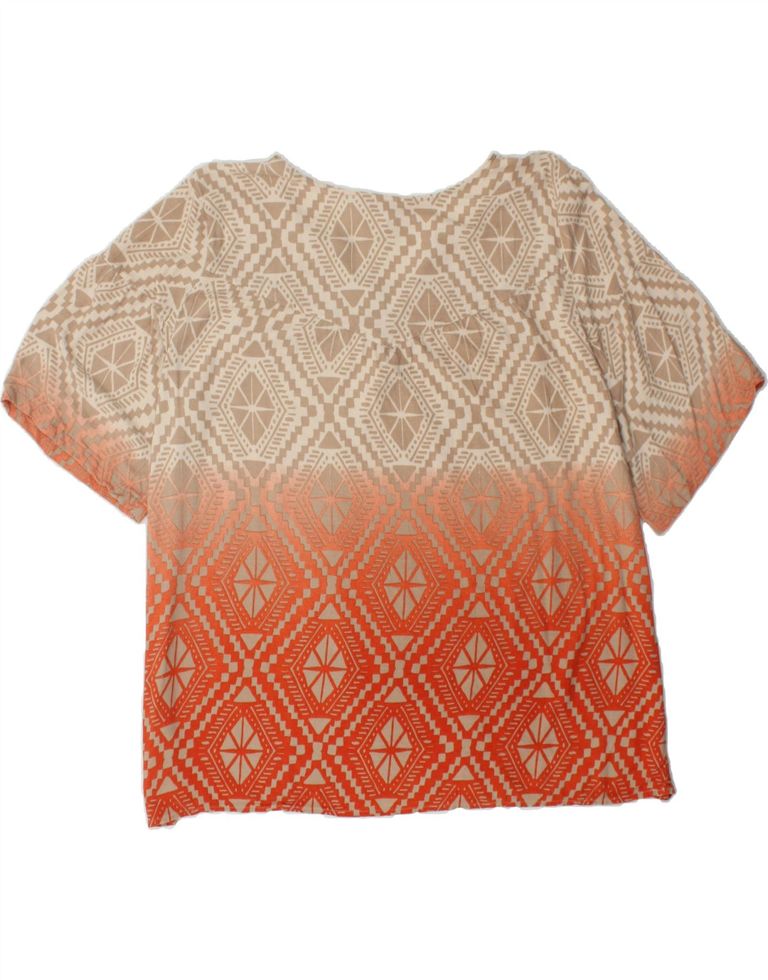 ARIAT Womens Big & Tall Blouse Top UK 18 XL Red Geometric Polyester Vintage Ariat and Second-Hand Ariat from Messina Hembry 