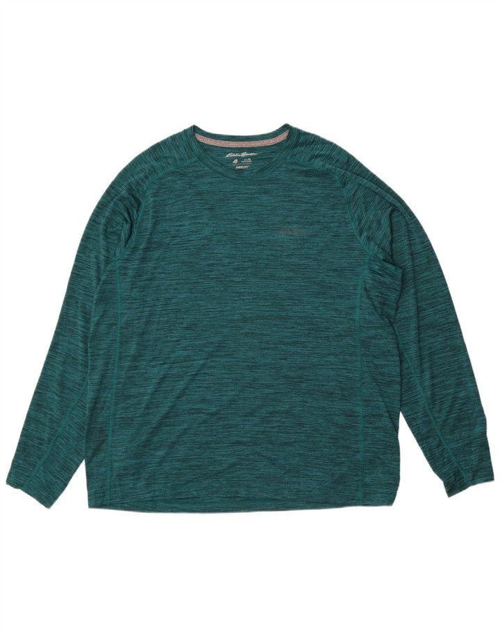 Eddie Bauer Herren-Top, langärmelig, XL, grün geflecktes Polyester