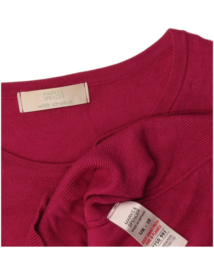 Marks & Spencer Damen-Cardigan-Pullover UK 10 Small Rosa Viskose