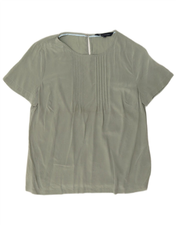 Crew Clothing Damen-Blusenoberteil, UK 12, mittelgrüne Seide