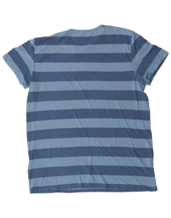 Gap Herren T-Shirt Top XL blau gestreift aus Baumwolle