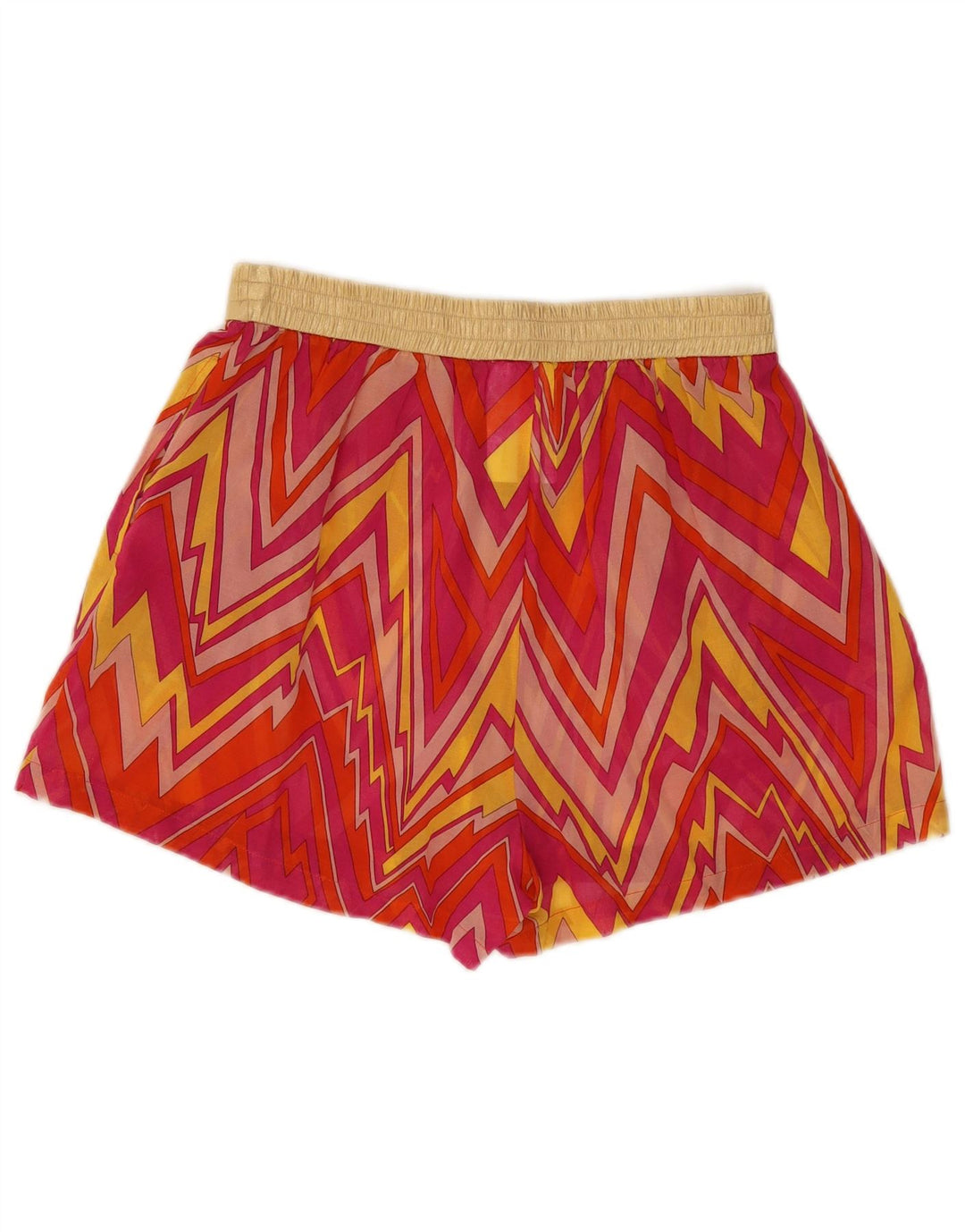 Missoni Damen-Shorts mit hoher Taille, Größe S, W26, rosa, geometrisches Polyester