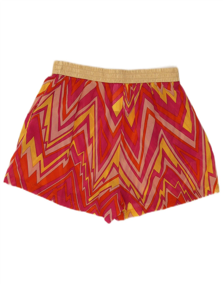 Missoni Damen-Shorts mit hoher Taille, Größe S, W26, rosa, geometrisches Polyester