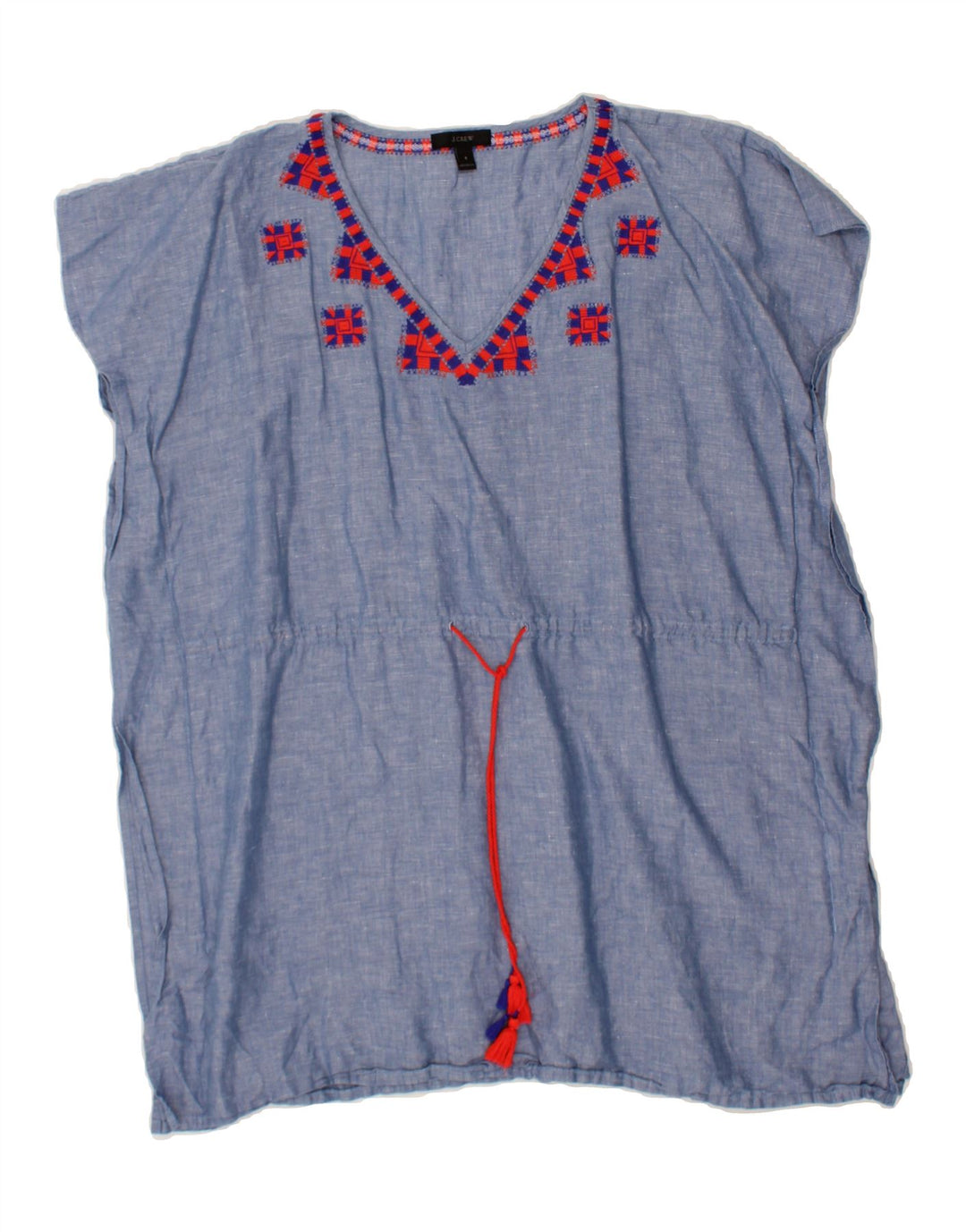 J. CREW Womens Tent Dress UK 10 Small Blue Linen Vintage J. Crew and Second-Hand J. Crew from Messina Hembry 