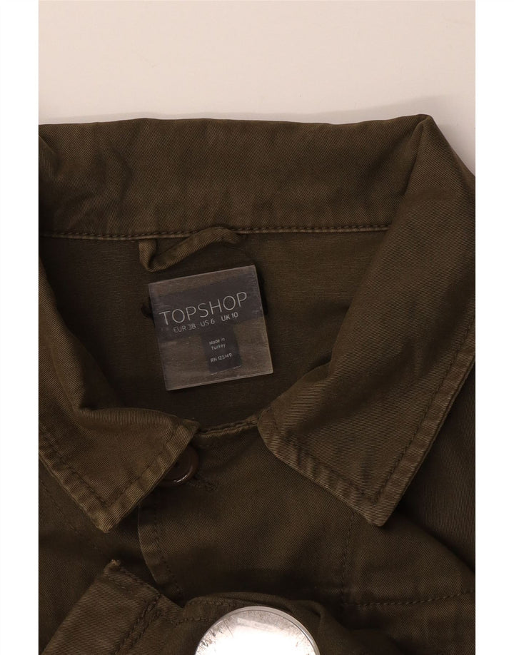 Übergroße Militärjacke für Damen von TOPSHOP, UK 10, Größe S, Khaki, Baumwolle