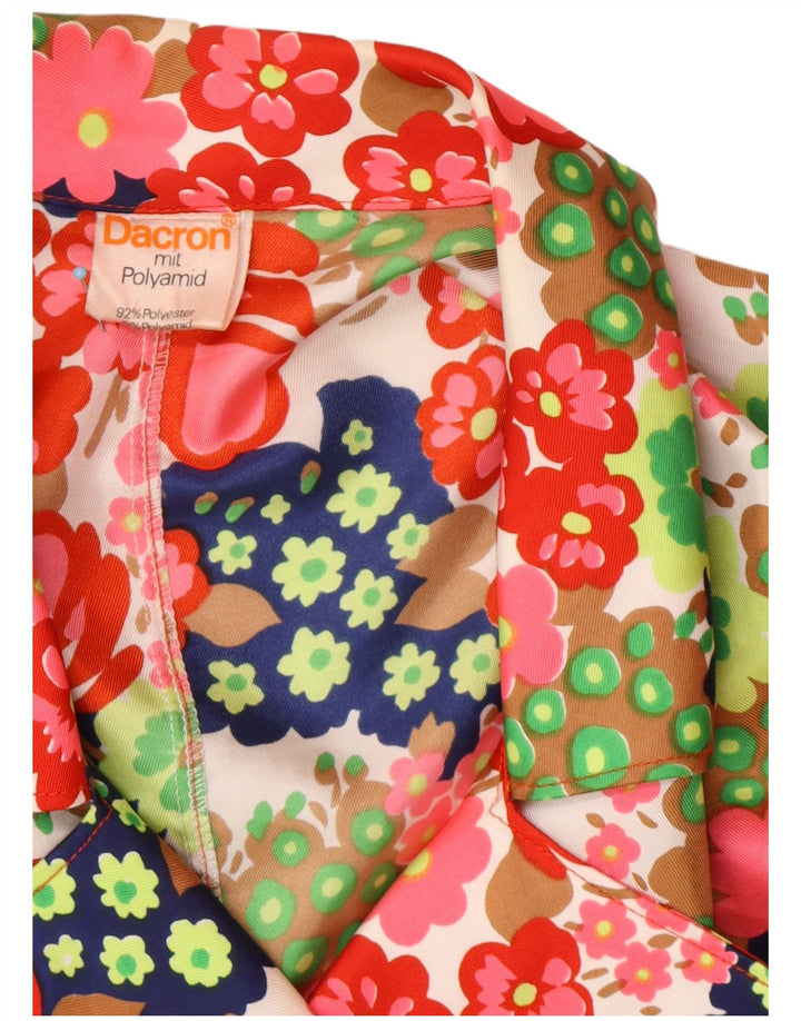 VINTAGE Damen Kurzarm-Blazerjacke UK 12 Medium Mehrfarbig