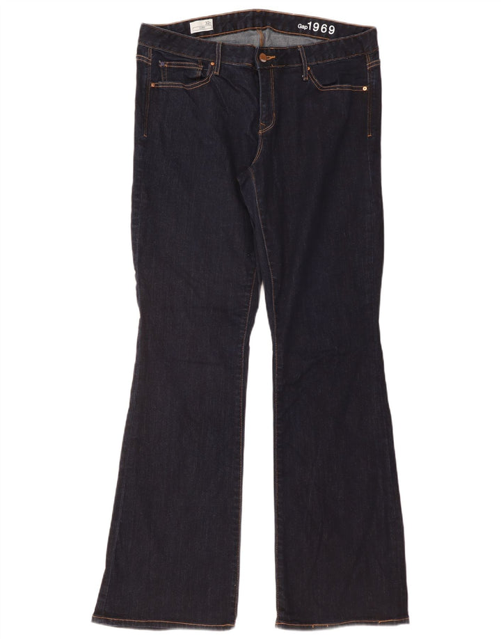 GAP Damen Curvy Flared Jeans W32 L33 Marineblaue Baumwolle