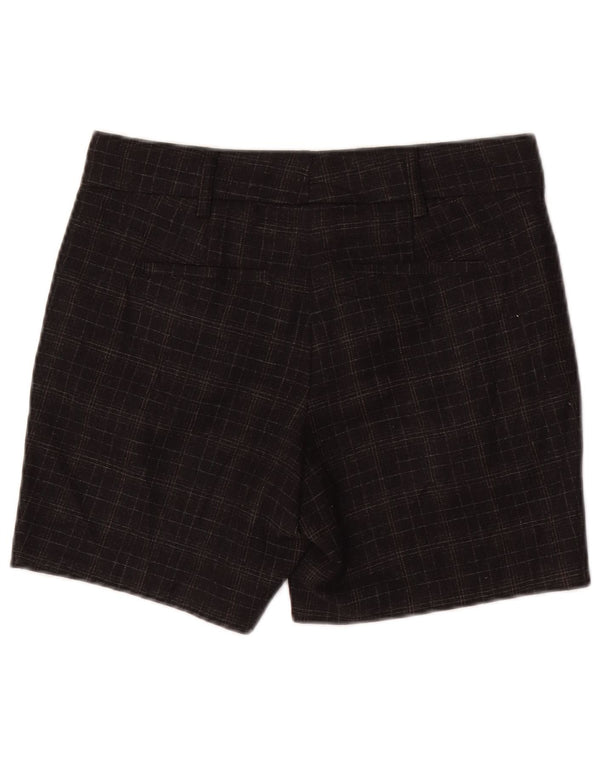Benetton Damen Chinoshorts IT 38 XS W28 Grau karierte Wolle