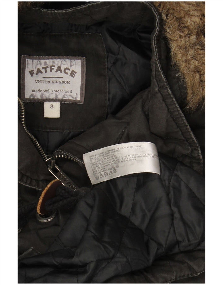 FAT FACE Damen-Parka mit Kapuze, Größe S, Größe S, Schwarz, Baumwolle