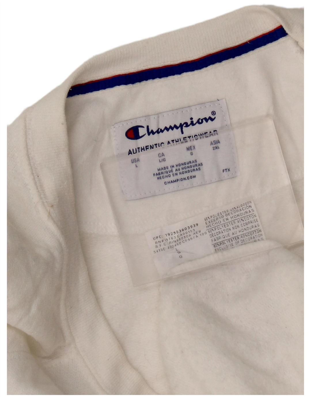 Champion Damen-Sweatshirt mit Grafik, UK 16, Größe L, Weiß, Polyester