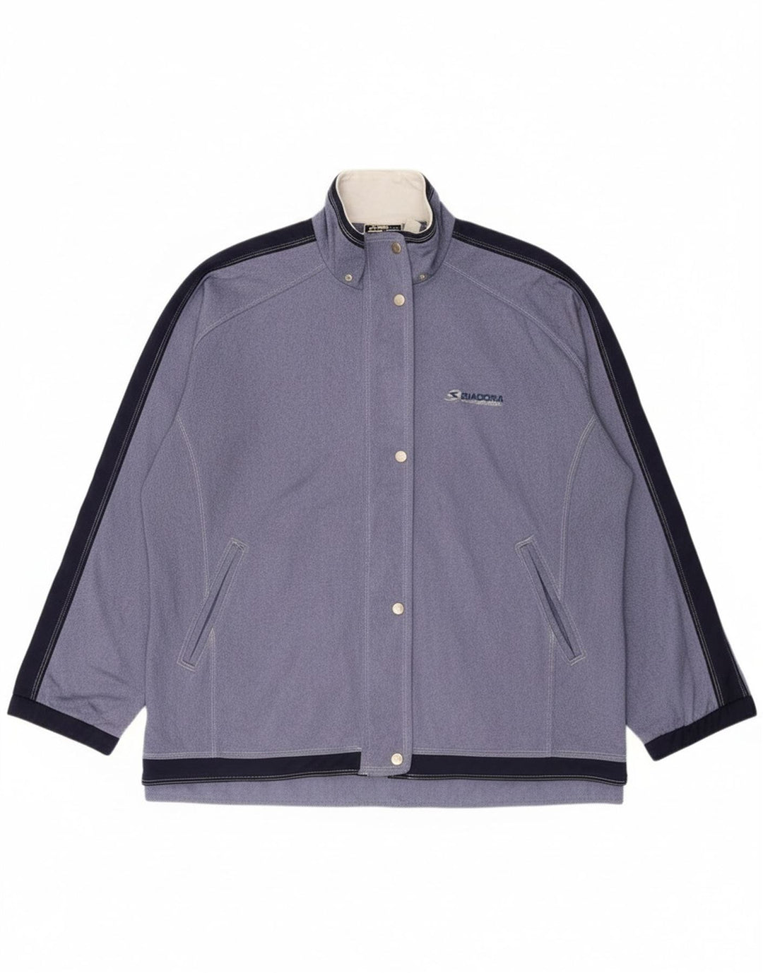 Diadora Damen-Trainingsanzug-Oberteil, übergroß, Jacke, UK 18, XL, Blau, Farbblock