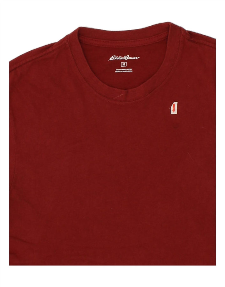EDDIE BAUER Mens T-Shirt Top Medium Maroon Cotton Vintage Eddie Bauer and Second-Hand Eddie Bauer from Messina Hembry 