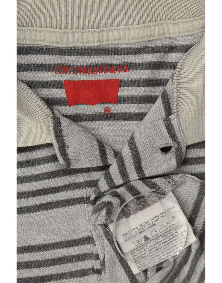 LEVI'S Herren-Poloshirt aus mittelblauer, gestreifter Baumwolle