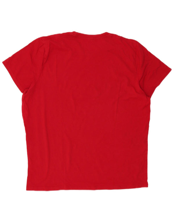 Hollister Herren T-Shirt Top 2XL Rote Baumwolle