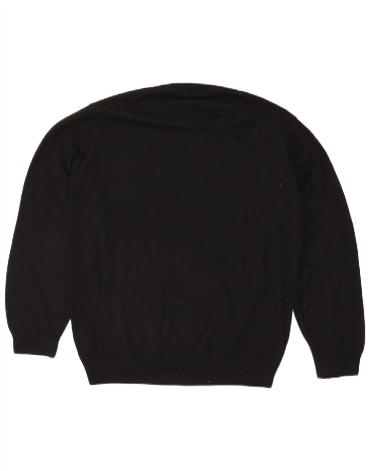 Marks & Spencer Herren-Pullover mit Rundhalsausschnitt, Größe L, schwarze Wolle