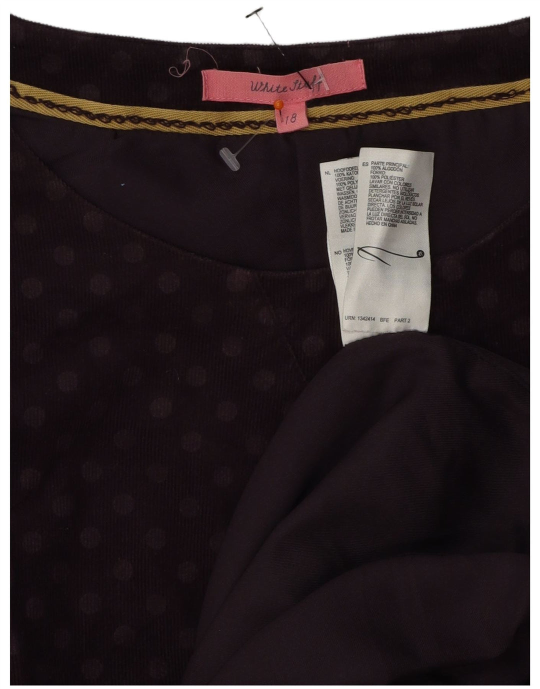 WHITE STUFF Damen Ärmelloses Etuikleid UK 18 XL Lila gepunktet