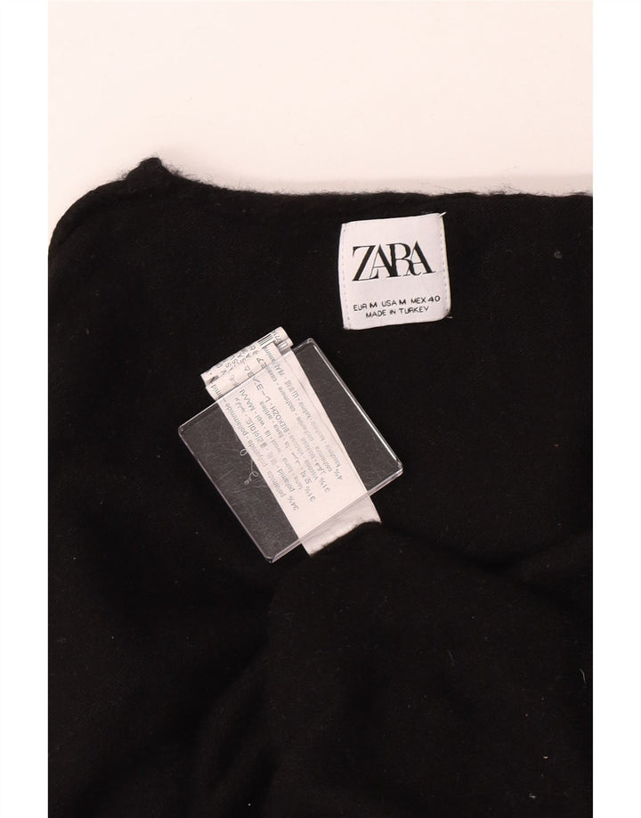 Zara Damen-Pullover mit Rollkragen, UK 14, mittelschwarze Wolle