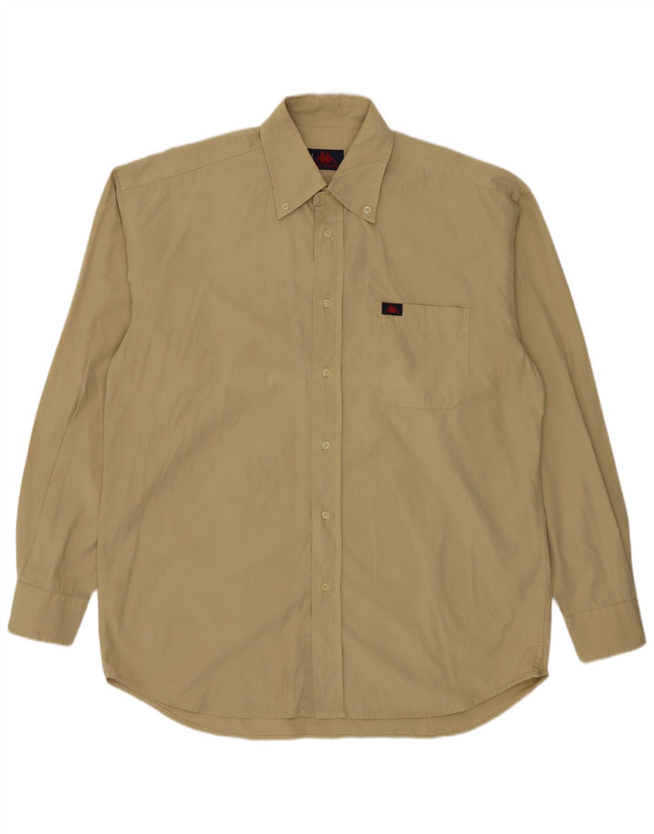 Kappa Herren-Hemd, groß, beige, Baumwolle