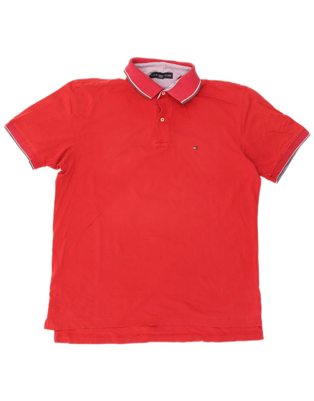 Tommy Hilfiger Herren-Poloshirt, große rote Baumwolle