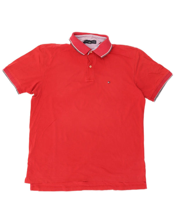 Tommy Hilfiger Herren-Poloshirt, große rote Baumwolle