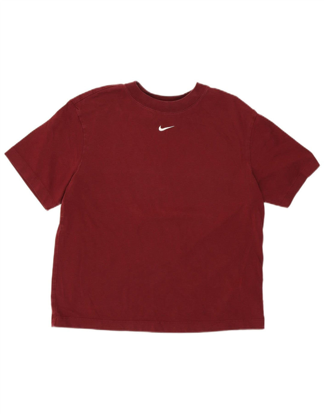 NIKE Damen T-Shirt Top UK 6 XS Burgund Baumwolle