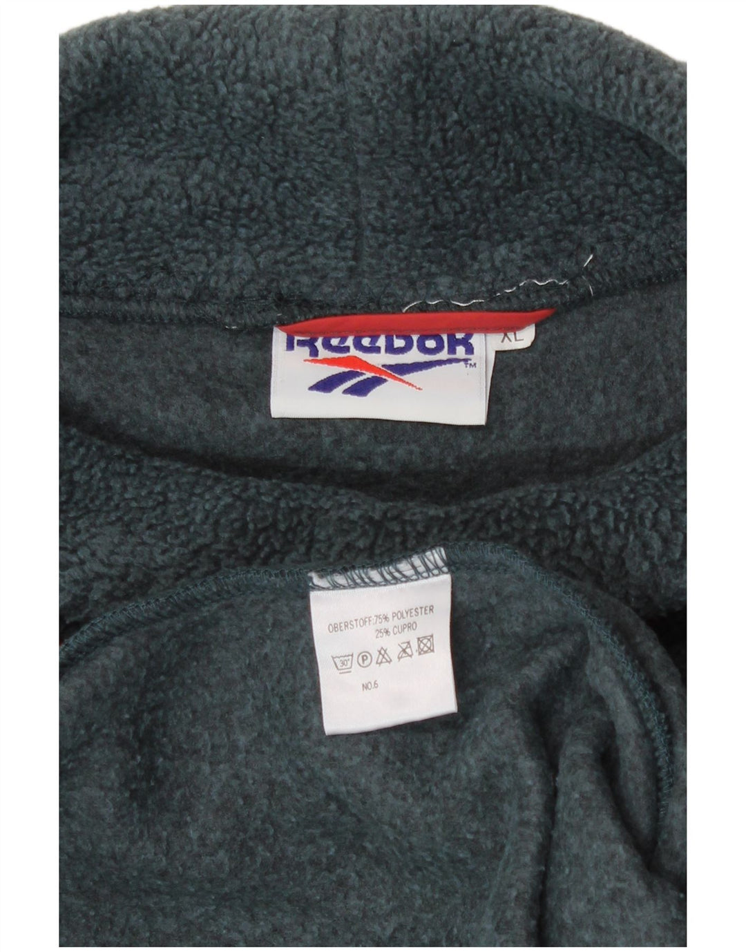 Reebok Herren Rollkragen-Fleecepullover XL, grünes Polyester