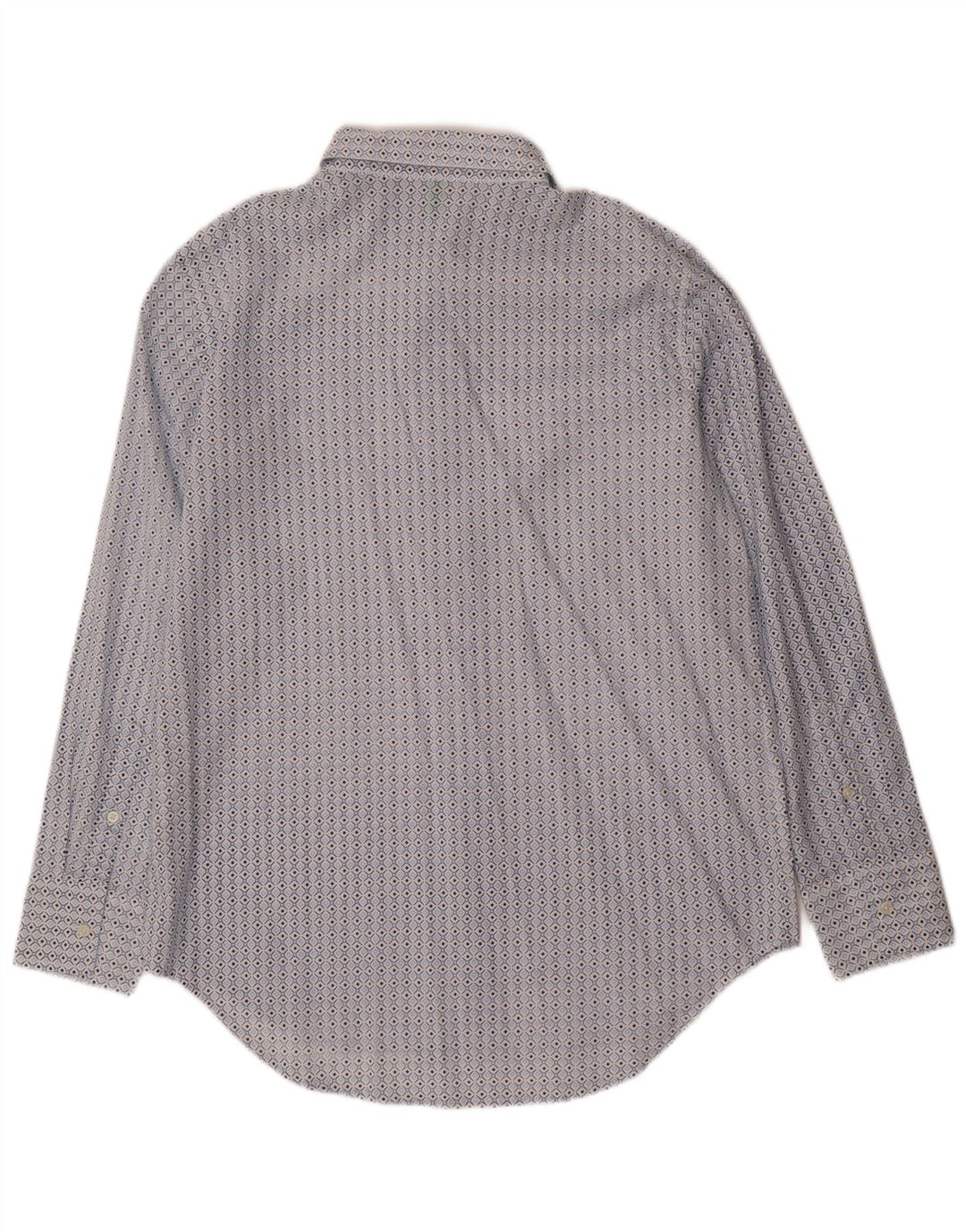 Benetton Damen-Hemd, klein, blau, geometrisch, Baumwolle