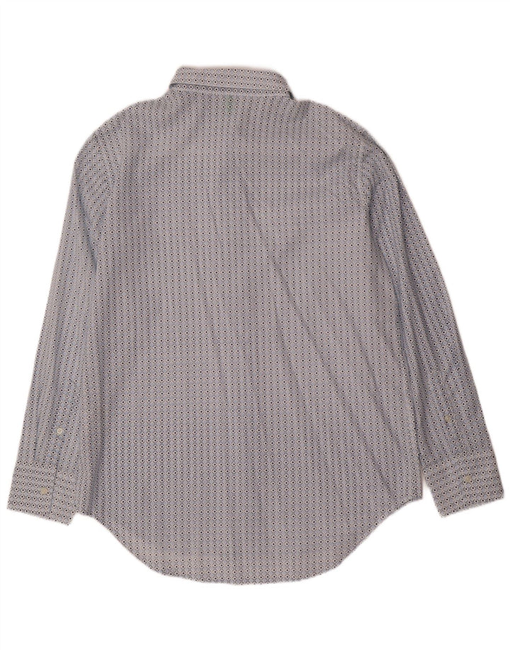 Benetton Damen-Hemd, klein, blau, geometrisch, Baumwolle