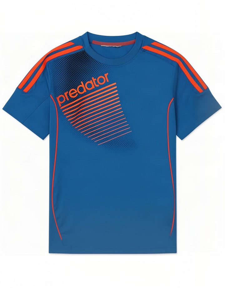 Adidas Jungen T-Shirt mit Grafik, 11–12 Jahre, blaues Polyester