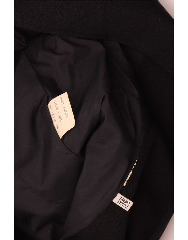 Vintage Damen 1-Knopf-Blazerjacke UK 14 Large Schwarz