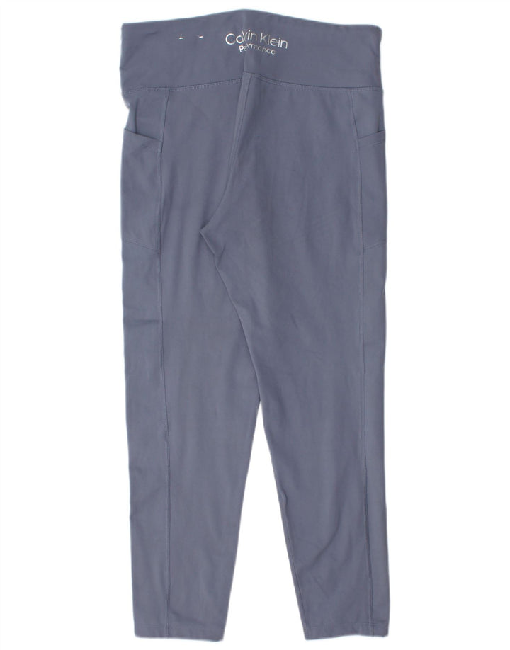 Calvin Klein Damen Leggings UK 18 XL Blau Polyester