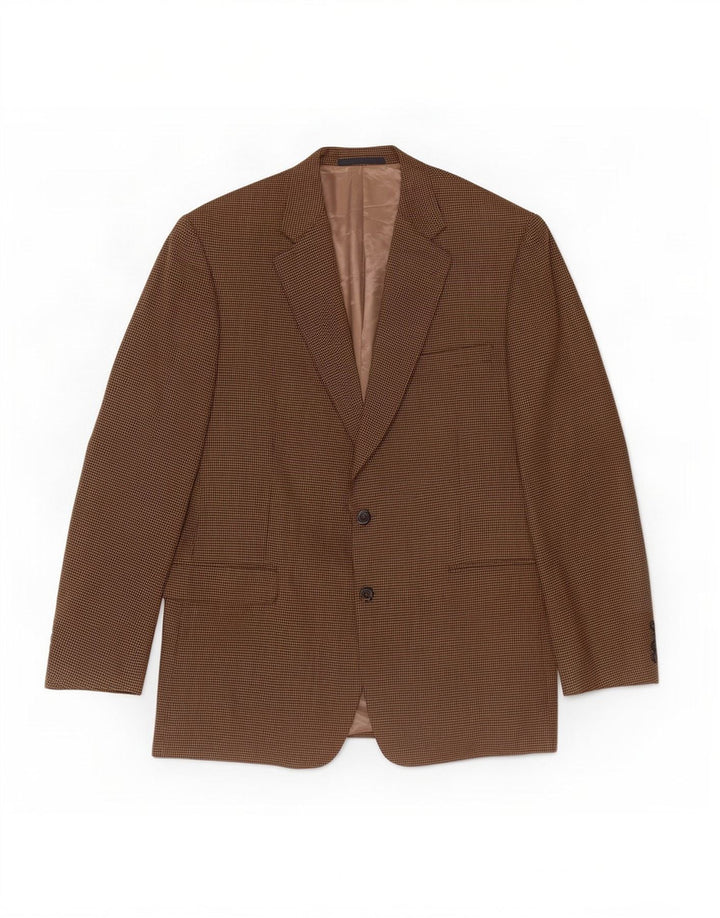 Burberry Herren-Blazer mit 2 Knöpfen, UK 44, große braune Wolle mit Hahnentrittmuster