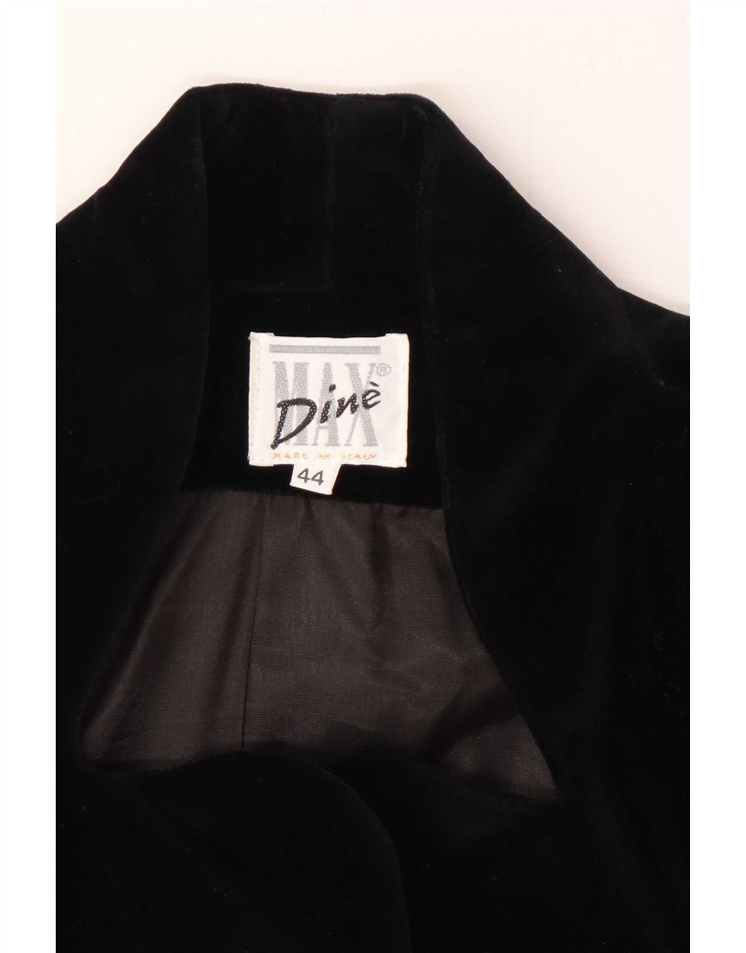 Max Dine Damen Samt-Bolerojacke IT 44 Mittelschwarze Baumwolle