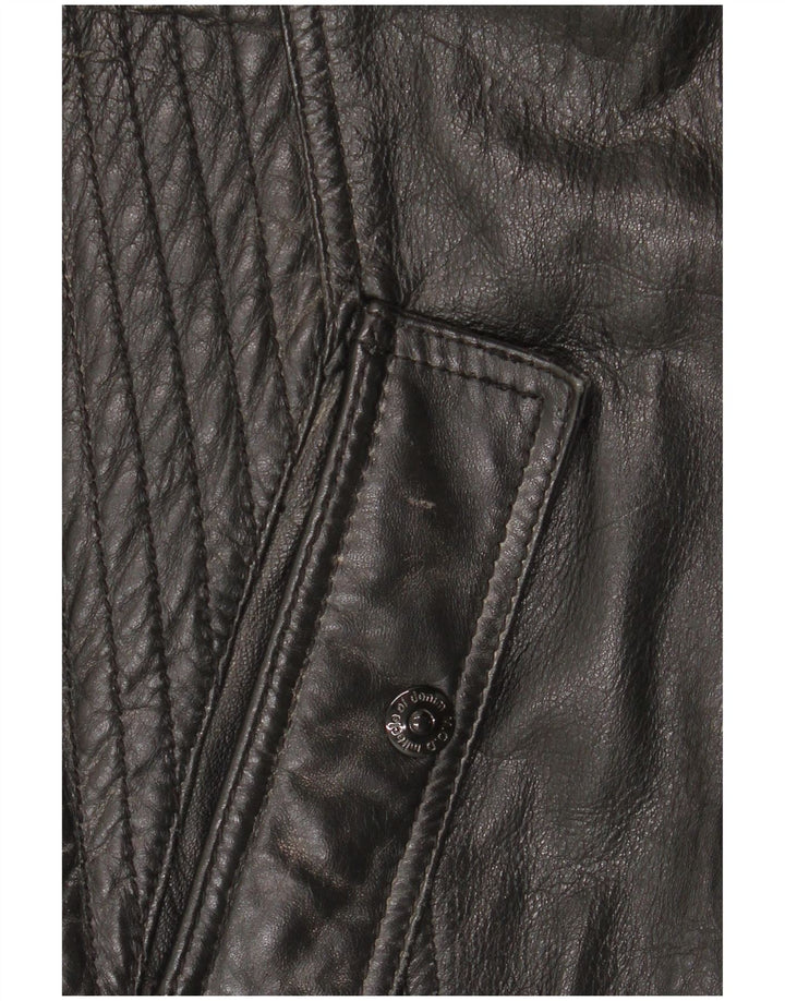 Vintage Herren Lederjacke UK 42 XL Schwarzes Leder