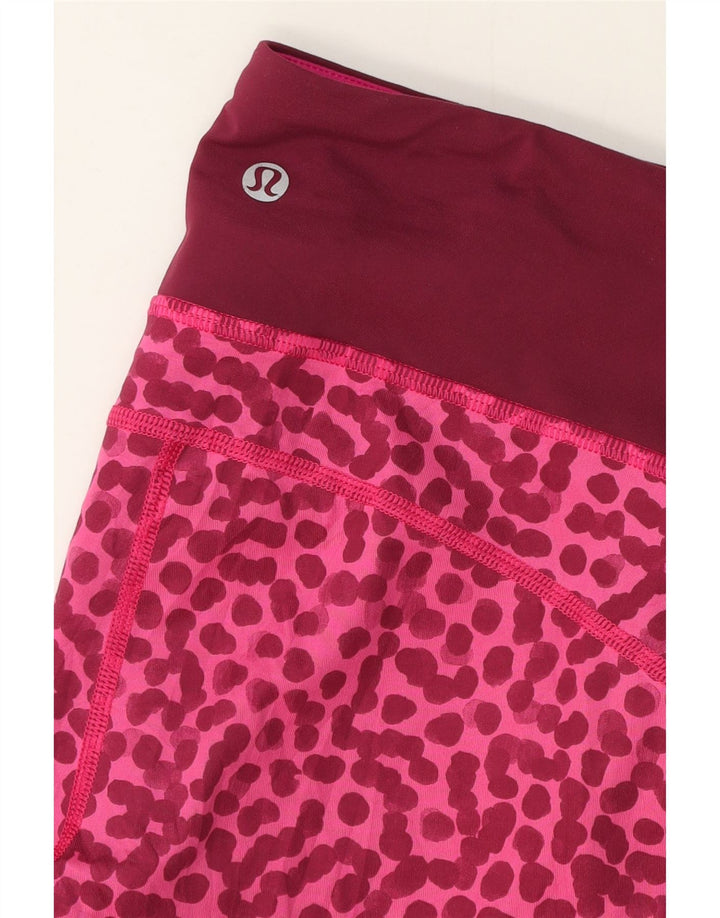LULULEMON Womens Capri Leggings UK 12 Medium Pink Animal Print