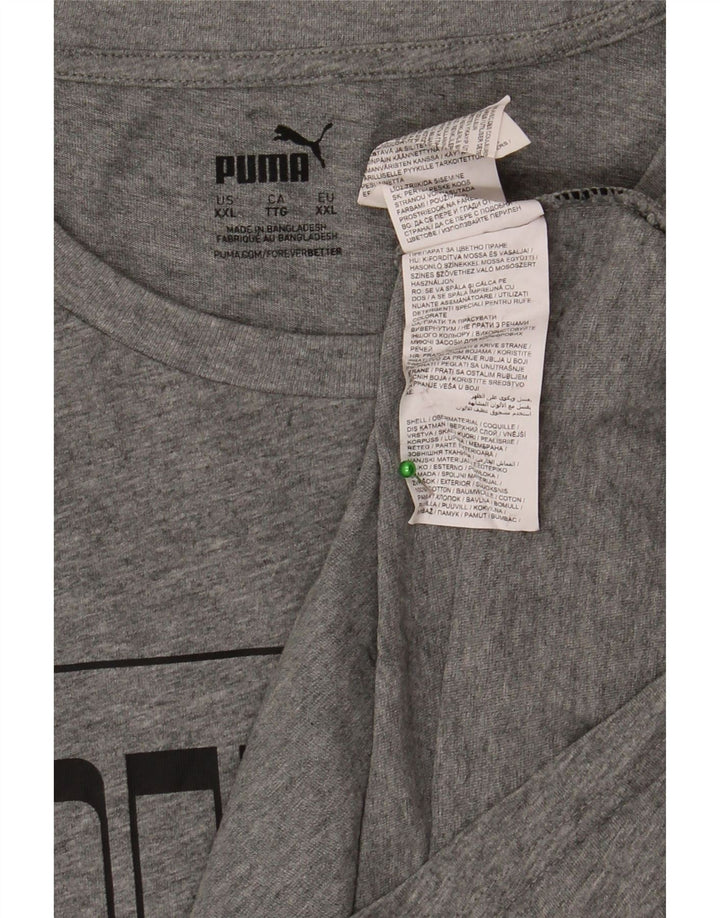 Puma Herren Grafik T-Shirt Top 2XL Grau Baumwolle