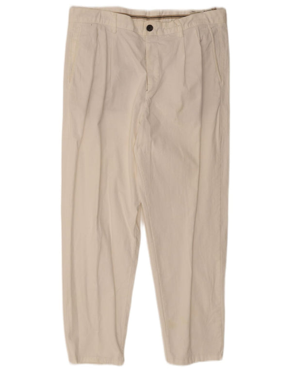 Zara Herren Pegged Chino Hose EU 44 Large W34 L26 Weiß