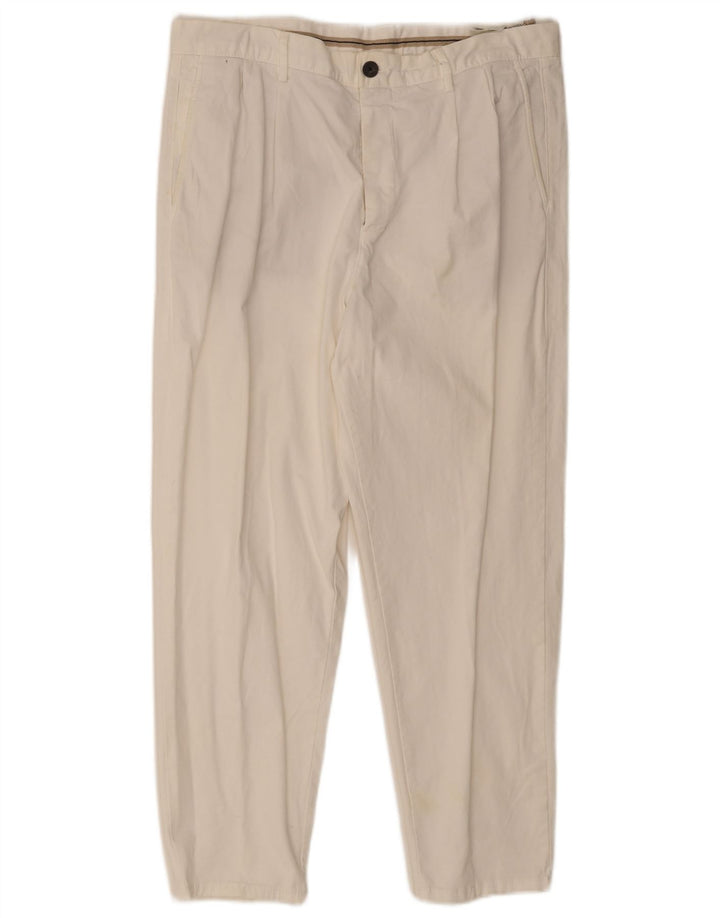 Zara Herren Pegged Chino Hose EU 44 Large W34 L26 Weiß