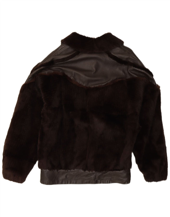 Elios Damen Pelzjacke IT 44 Mittelbraunes Leder