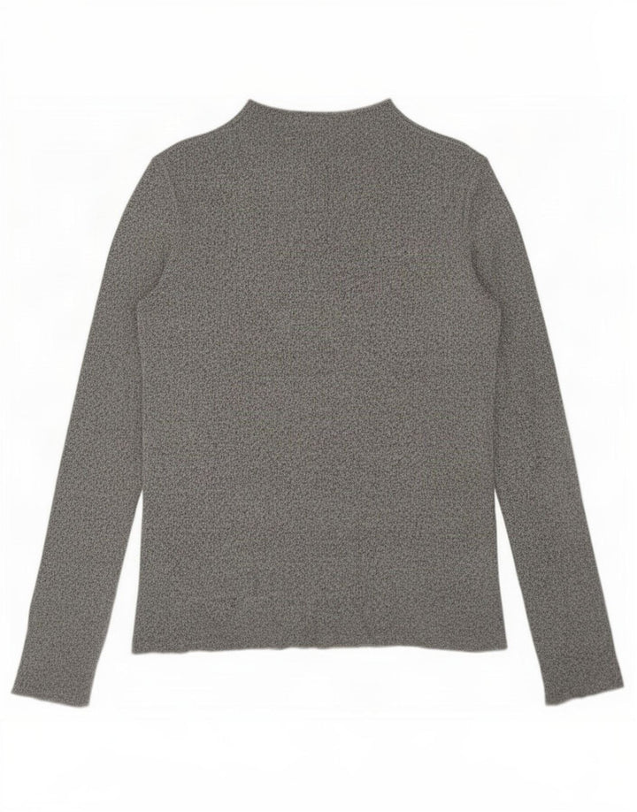 Zara Damen Top Langarm UK 14 Mittelgrau meliert Viskose