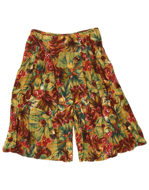 Vintage Damen Bermudashorts mit hoher Taille, Größe S, W26, mehrfarbig, geblümt
