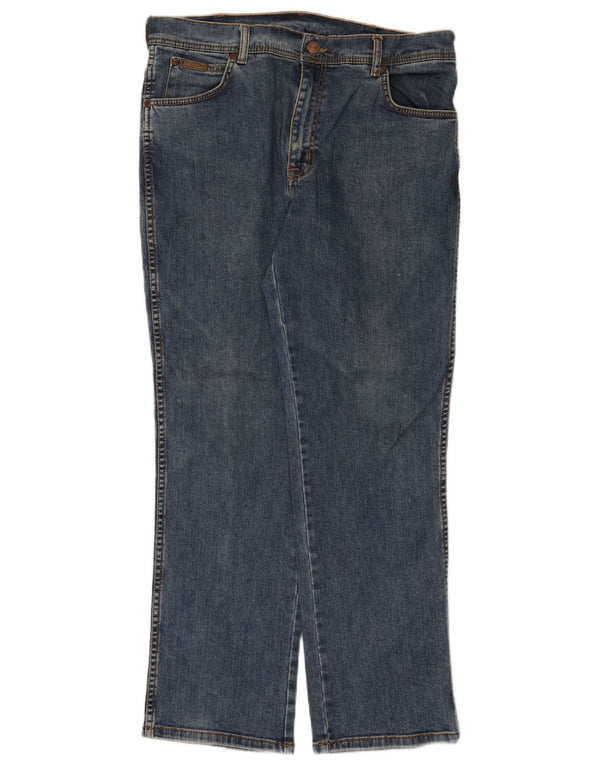 Wrangler Mens Texas Stretch Straight Jeans W36 L30 Blue Cotton