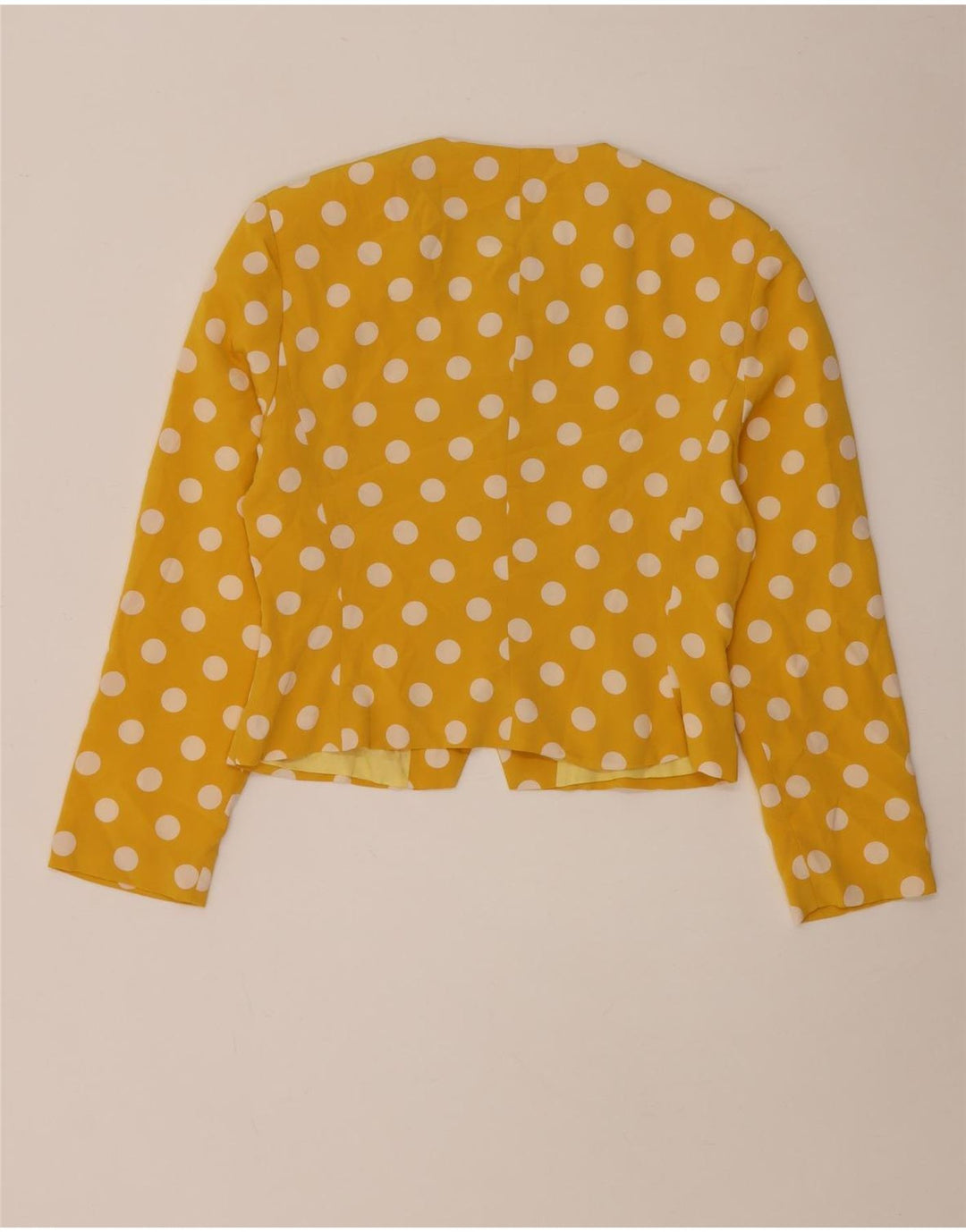 Lorena'O Damen Crop 5 Button Blazer Jacke UK 14 Mittelgelb gepunktet