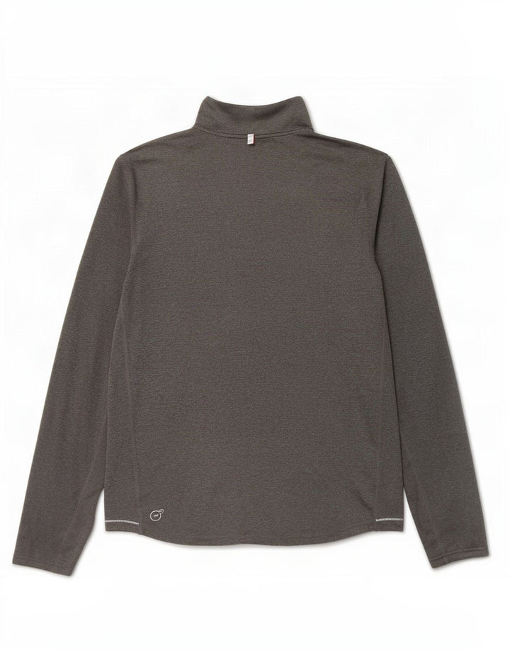 Puma Damen-Pullover-Trainingsanzugoberteil mit Reißverschluss, UK 14, mittelgraues Polyester