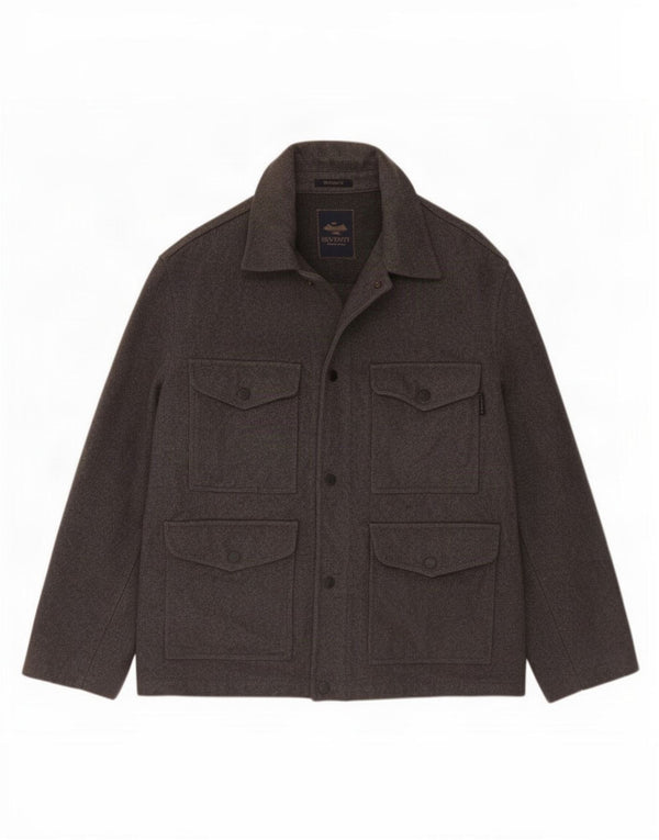 Seventy Herren-Utility-Jacke UK 42 XL aus grauer Wolle