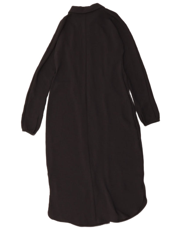 Marks & Spencer Damen Loose Fit Langarm-Hemdkleid UK 6 XS Schwarz