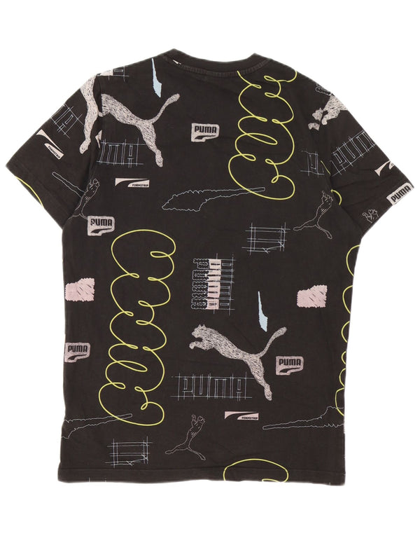 Puma Herren Grafik T-Shirt Top Small Schwarz Baumwolle