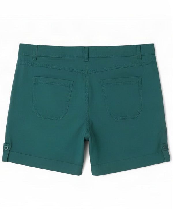 Marks & Spencer Damen-Chinoshorts mit hoher Taille, UK 16, Größe L W38, grüne Baumwolle