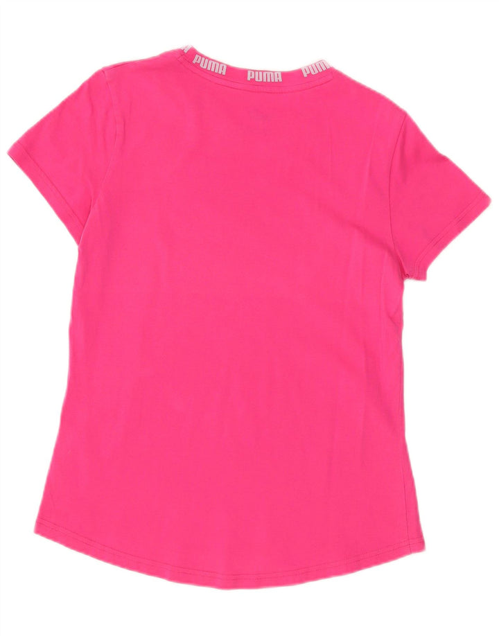 Puma Damen Grafik T-Shirt Top UK 14 Mittelrosa Baumwolle
